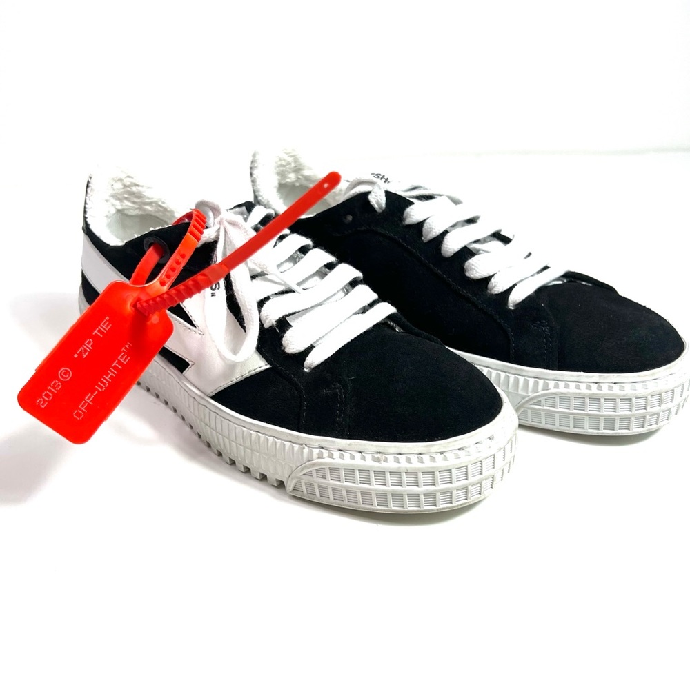 Off-White Arrow Black and White Suede Zip Tie Sneakers Size 35 - Picture 2 of 15